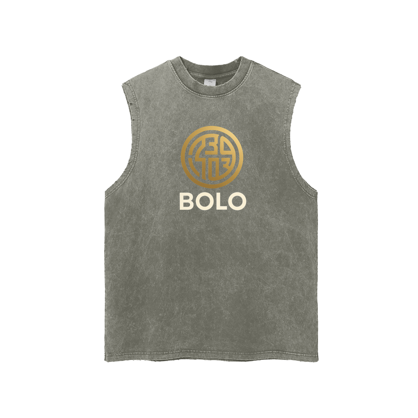 BOLO Snow Washed Frayed Hem Tank Top