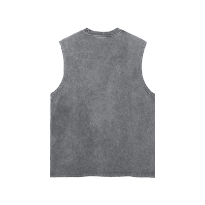 BOLO Snow Washed Frayed Hem Tank Top