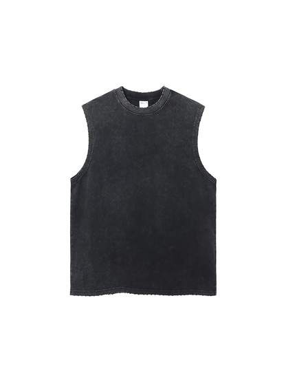 BOLO Snow Washed Frayed Hem Tank Top